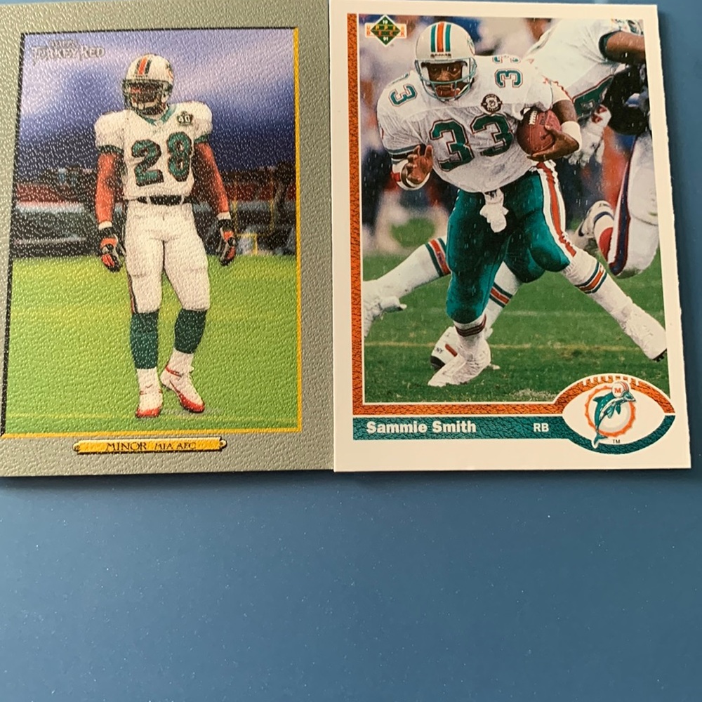 Miami Dolphins old school football cards